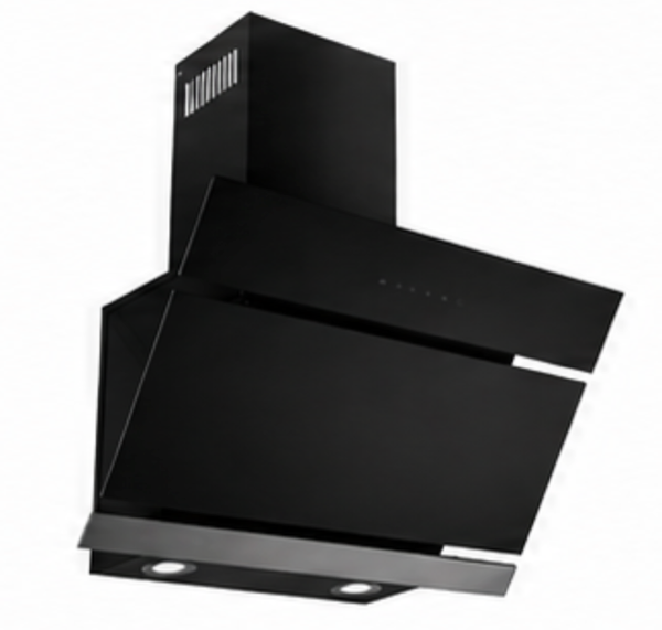 Angled cooker hood